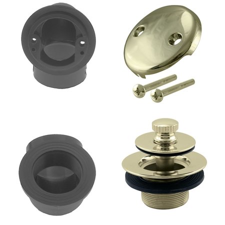 WESTBRASS Twist & Close Sch. 40 ABS Plumber's Pack W/ Two-Hole Elbow in Polished Brass D544-01